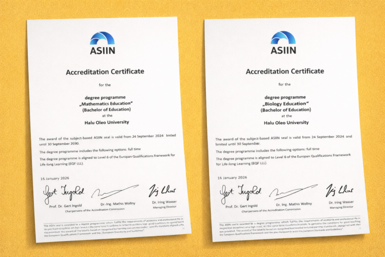 Dua Prodi UHO Raih Akreditasi Internasional ASIIN hingga 2030