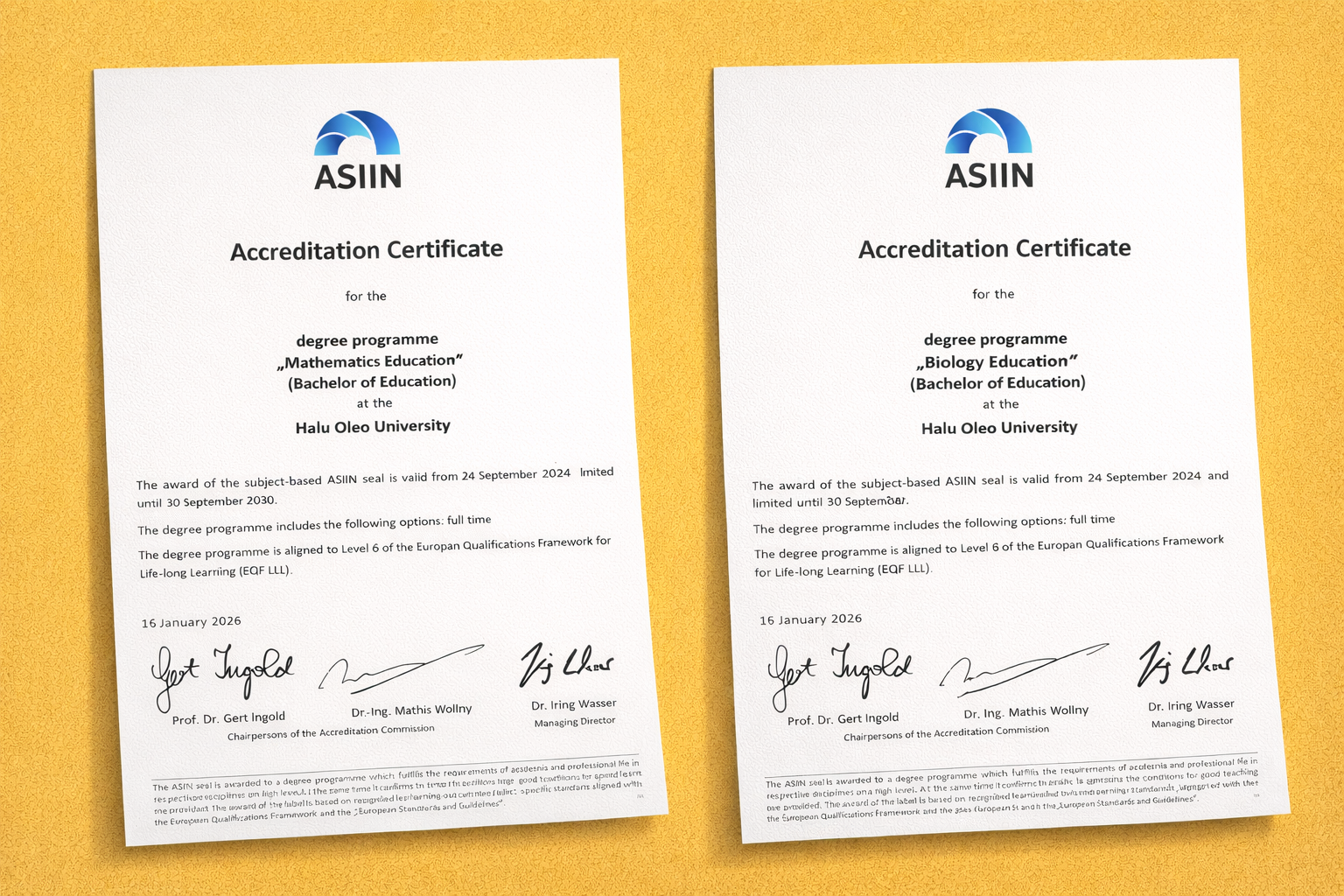 Dua Prodi UHO Raih Akreditasi Internasional ASIIN hingga 2030