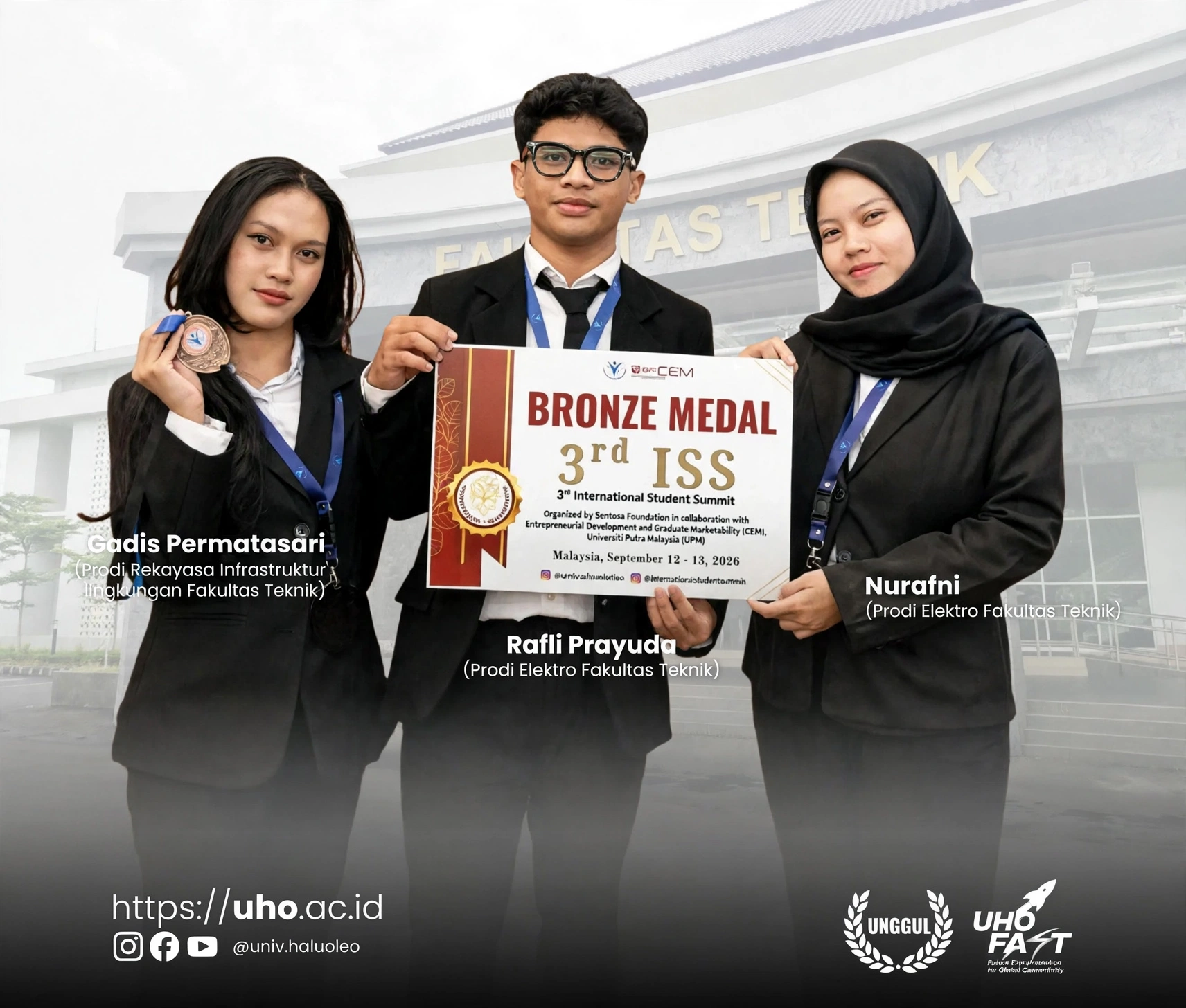 GO INTERNASIONAL MAHASISWA FT UHO RAIH BRONZE MEDALI DI 3<sup>rd</sup> ISS